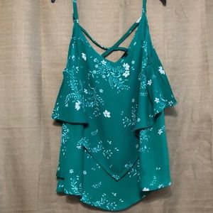 Green flower Torrid Top